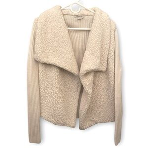 Calvin Klein Teddy Sherpa Jacket Women’s Small Cream Off White Sweater Fleece